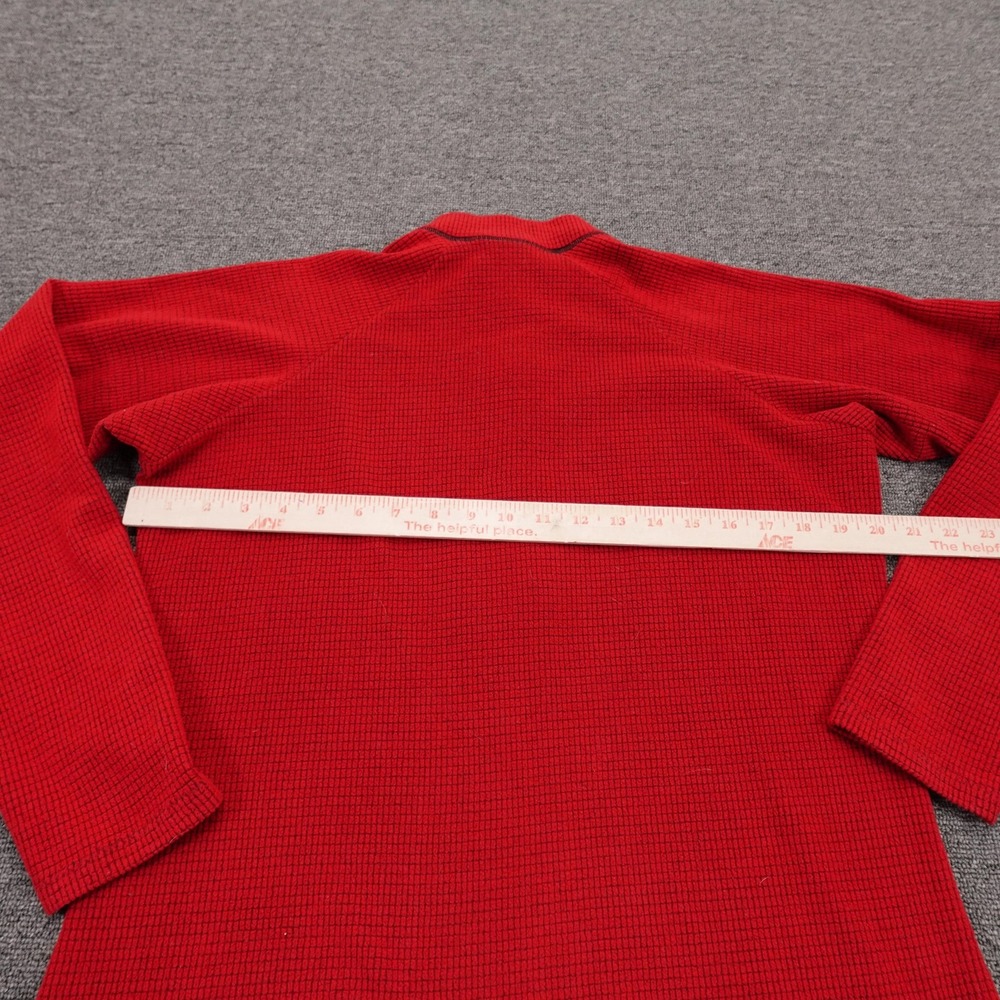 Melanzana Pullover Womens Medium Red Grid Fleece 1/4 Zip Mock Neck Thermal Top - Picture 5 of 7
